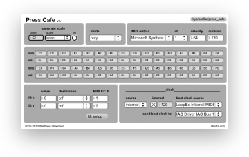 Press Cafe application running in Max5 Runtime. Note the prefix in the upper right hand corner.